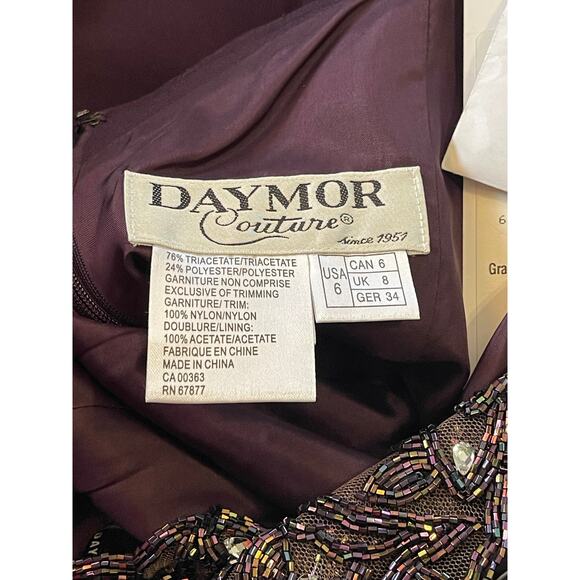 Alexander by Daymor Couture 909 NEW Size 6 Formal Evening Gown Aubergine Wine - Picture 14 of 15